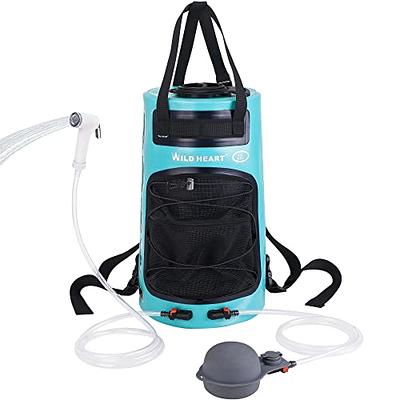 Wild Heart WILD HEART Camping Shower 22L Portable Shower for Camping with  Pressure Foot Pump and Hose - Solar Shower Bag Backpack for Campi