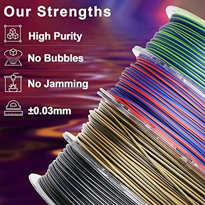 AMOLEN PLA 3D Printer Filament,PLA Filament 1.75mm,Silk Shiny Filament  Bundle, Red Gold,Blue Silver, Red Silver,Blue Green, 3D Printing Filament