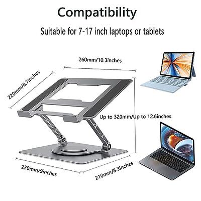 Adjustable Laptop Stand with 360 Rotating Base, OMOTON Ergonomic Laptop  Riser for Collaborative Work, Dual Rotary Shaft Fully Foldable for Easy