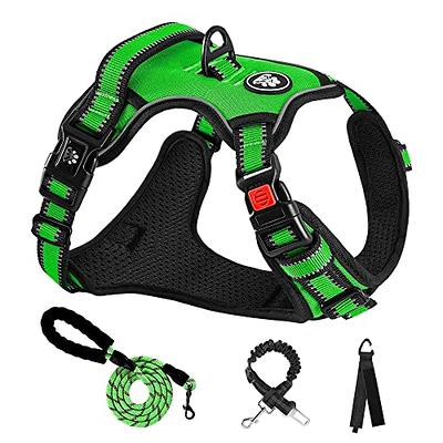 Auroth Green Service Vest Harness for Meduim Dogs, Front Clip Harness Dog  No Pull, Adjustable Easy on Puppy Harness, Reflective Soft Padded Dog Vest  Harness, Tactical Dog Harness Vest with Handle 