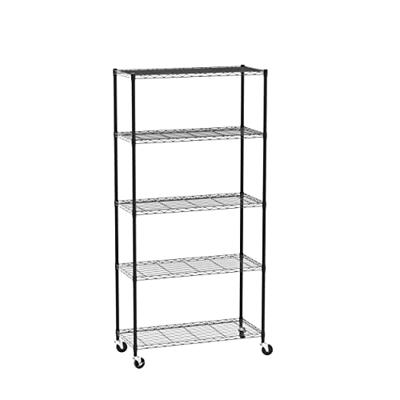 Finnhomy Heavy Duty 8 Tier Wire Shelving with Wheels 18x18x72.8-inches 8  Shelves Storage Rack Thicken Steel Tube, Pantry Shelves for Storage