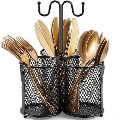 DTICON Utensil Caddy Silverware Cutlery Holder: Kitchen Countertop Flatware  Organizer for Party Spoon and Fork Holder Black Basket Outdoor Buffet  Camping Picnic Modern Metal Utensils Counter Storage - Yahoo Shopping
