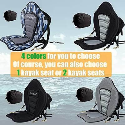 Kayak Seats with Back Support for Sit On Top,Adjustable Cushioned Seat Pad  with Back Storage Bag, Padded Canoe Seat Comfortable Kayak Seat Cushion for  Paddle Board,Kayaking,Fishing,Boat Rafting 