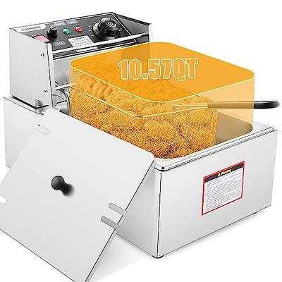 Deep Fryers Stainless Steel Commercial Deep Fryer with Timer Dual Tank  Electric