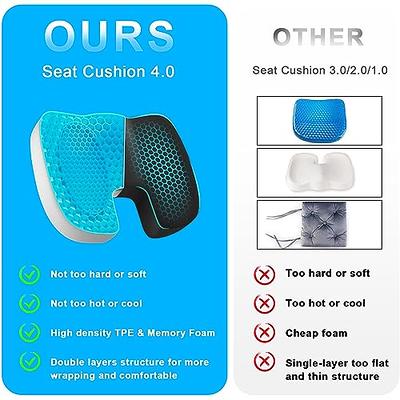 Gel Seat Cushion & Memory Foam Seat Cushions for Chair - Seat Cushion for  Sciatica Coccyx Back Tailbone&Lower Back Pain Relief, Chair Pillow with  Pressure Support for Driving, Office&Desk Chair, Black 