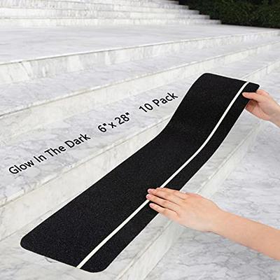 linconson, 6” x 32”, Clear Slip Resistant Stairs Tread Grip Tape (15  Pack) Anti Slip Strips-PVC Free