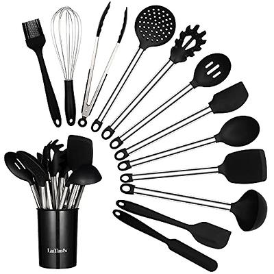 Kitchen Utensils Set, NAYAHOSE Wooden spoons for Cooking Non-stick Pan  Kitchen Tool Wooden Cooking Spoons and Wooden utensil storage wooden barrel  - Yahoo Shopping