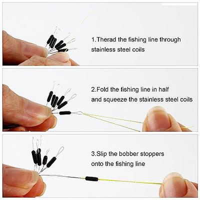 Drchoer Fishing Rubber Bobber Beads Stopper, 6 in 1 Float Sinker