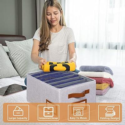 DIMJ Wardrobe Clothes Organizer for Jeans, Closet Organizers and Storage,  Foldable Clothes Drawer Organizer, Fabric Jean