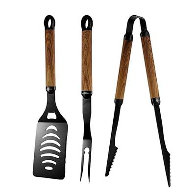 BBQ Dragon Luxury Stainless Steel Rosewood Grill Tool Set (3-Piece) BBQD390  - The Home Depot