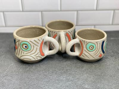 Ceramic Espresso Cups Set, Pottery Espresso Cups, 2 Small Coffee Mugs Set,  Stoneware Coffee Lovers Gift, Espresso Accessories 