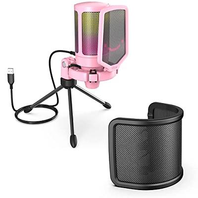 Fifine Technology Condenser Cardioid USB-C Podcast Microphone w/Stand/Pop  Filter