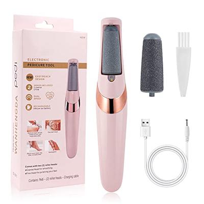 PEDEGG Cordless Electric Callus Remover Foot File Abrasion Roller (Pink) 