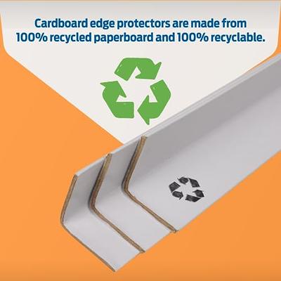 Cardboard Edge Protectors 24'' X 2'' X 2'' Pack of 100 cardboard protectors  for pallets, White V-Board Reinforced Edges/Corners for Shipping, Corner