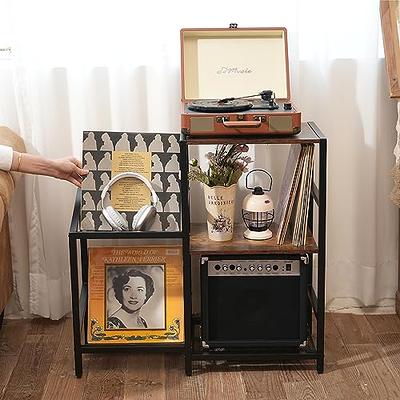 Vinyl Record Storage Album Holder Vintage Rack Stand Wood LP 12