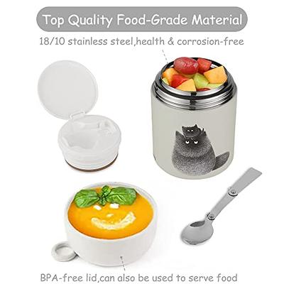 Insulated Food Jar For Hot & Cold Food For Kids Adult, 17 Oz Soup Thermo Hot  Food Containers For Lunch, Triple Layer Insulation Stainless Steel Food Jar  With Spoon