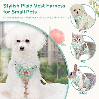 Dog Collar with Bow, Stylish Cute Plaid Small Dog Collar Soft