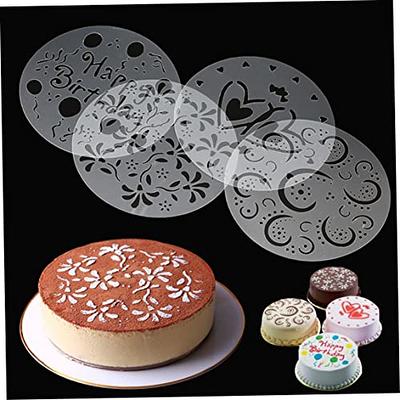 Birthday Cake Stencils Embossing Cake Printing Templates Cupcake Decorating  Supplies for Wedding Party 4Pcs Cake Spray Moulds - Yahoo Shopping