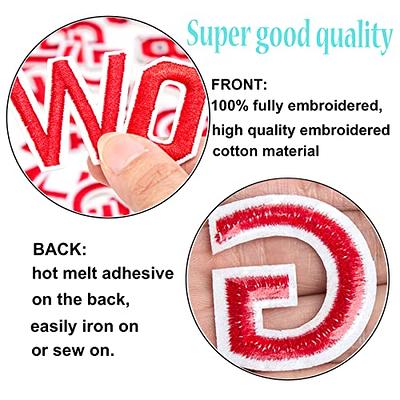 New Red Embroidery Letter Iron on Patch Name Letters Patch For Clothes  T-Shirt Repair Alphabet