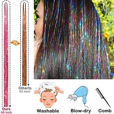 GrennMauler Hair Tinsel Kit (48 Inch, 20 Colors, 4800 strands), Tinsel Hair  Extensions with Tools， Heat Resistant Fairy Hair Tinsel Kit for Women Girls  Hair Accessories - Yahoo Shopping