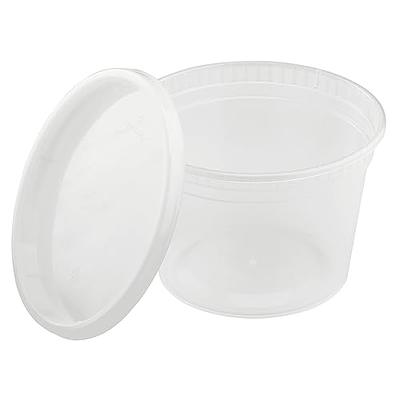 16 oz Clear Polypropylene Soup Container with LDPE Lid - 4 1/2