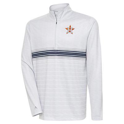 Men's Antigua Heather Gray Houston Astros Hunk Quarter-Zip Pullover Top Size: Medium