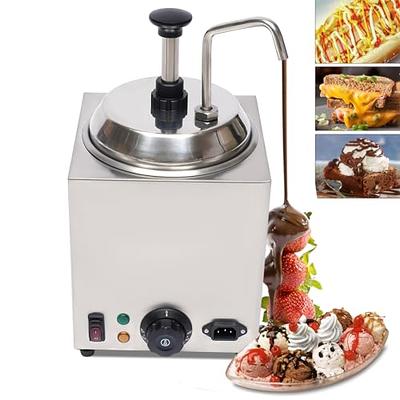 VEVOR Cheese Dispenser with Pump 2.4 qt. Capacity Cheese Warmer Stainless Steel Hot Fudge Warmer 650W Cheese Dispenser