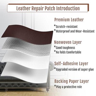 Shagoom Leather Repair Patch, 17X79 inch Repair Patch Self Adhesive Waterproof, DIY Large Leather Patches for Couches, Furniture