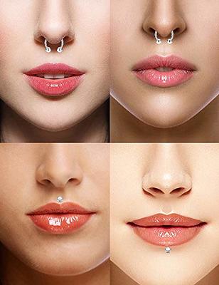 Buy 16g Lip Rings for Women Stainless Steel Lip Piercing Jewelry Horseshoe  Labret Monroe Lip Rings Tragus Helix Cartilage Earrings Studs Ring Medusa  Piercing Jewelry 8mm 48-50Pcs 16G Surgical Steel Lip Rings