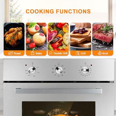 24 Inch Wall Oven, GASLAND Chef ES609MS Built-in Electric Wall Oven, 240V  3200W 2.3Cu.f Convection Wall Oven with Rotisserie, 9 Cooking Modes,  Mechanical Knob Control, Stainless Steel - Yahoo Shopping