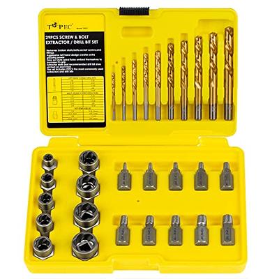 Damaged Stripped Screw Extractor Remover Kit Disassemble Broken Bolt Set  with Magnetic Extension Bit Holder and Socket Adapter
