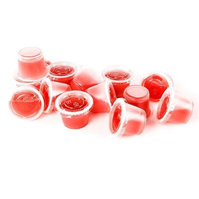 60 Pack Plastic Condiment Souffle Containers with Attached Lids 1 oz Mini  Sauce Cups Jelly Shot Cups Leak Proof Portion Cup Small Disposable Souffle  Cups with Lids for Salad Dressing Sauces