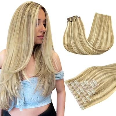 Dark Blonde Frost - Barely Xtensions Ultra-Seamless Clip-in Human Hair  Extensions, 18 Inch