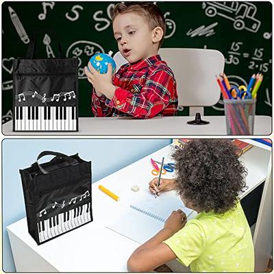 Music Theme Handbag Canvas Piano Keys Tote Bag Reusable Grocery Bag for Shopping