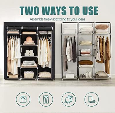 Portable Closet, Closet Storage with 6 Shelves, Clothes Rack with