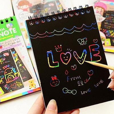 Scratch Paper Art Set for Kids, Rainbow Scratch Art Paper Notes, Magic Scratch  Drawing Note Pads with 10 Pages and Wooden Stylus for Girls Boys DIY Crafts  Arts Supplies, Toy Gifts 