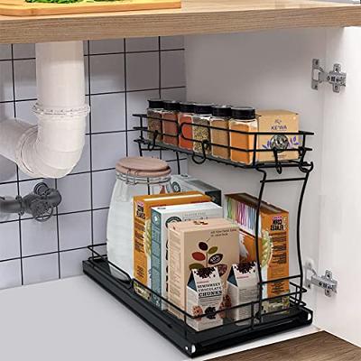 HANSILINA Pull Out Cabinet Organizer 2 Tier Under Sink Cabinet