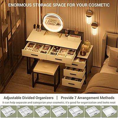 Makeup Vanity Desk with Lights, 3 Lighting Colors, White Vanity Set Makeup  Table with 3 Drawers, 2 Cabinets and Multiple Shelves, Large Vanity  45.2in(L) - Yahoo Shopping