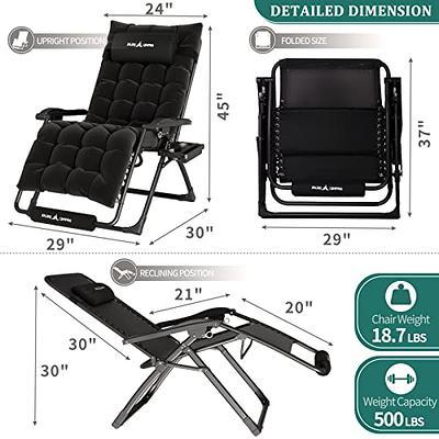 Zero Gravity Chair Oversized with Foot Rest Cushion, Support