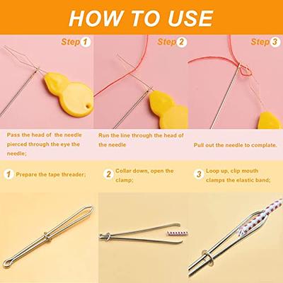 Metal Needle Threader Tweezer, Easy Threaders Elastics