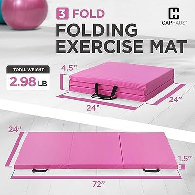 ProsourceFit Tri-Fold Folding Thick Exercise Mat 6'x2' with Carrying  Handles for Tumbling, MMA, Martial Arts, Gymnastics, Stretching, Core  Workouts