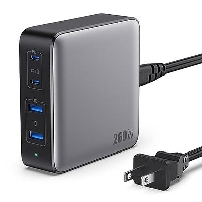 USB C Fast Charger 100W GaN Compact 6 Port USB C Charging Station HUB Block  Portable Wall Charger Adapter 3 USB C and 3 QC USB A for All iPad iPhone 15