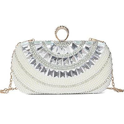 Pearls Clutch Noble Crystals Beaded Evening Purse