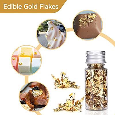 Gold Foil Flakes for Resin,10g/Bottle Metallic Foil Flakes