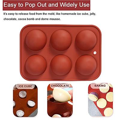 Chocolate Molds Silicone, Chocolate Molds with 6 Semi Sphere Jelly Holes, 2  Packs Hot Cocoa Bomb