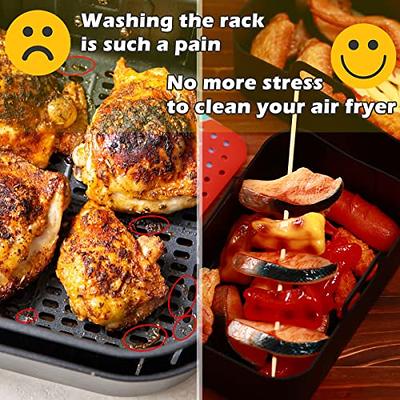  Air Fryer Silicone Liners for Ninja Foodi Dual DZ201, 2-Pack  Dual Air Fryer Silicone Pot for Ninja 8 QT Air Fryer