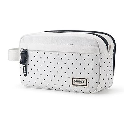 Sooez 3-Compartment Zippered Pencil Case