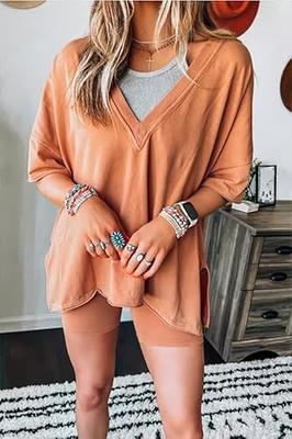  Women's Linen Shorts Sets 2 Piece Summer Short Sleeve Top and  Shorts Sweatsuit Set Vacation Beach Outfits Apricot : Sports & Outdoors