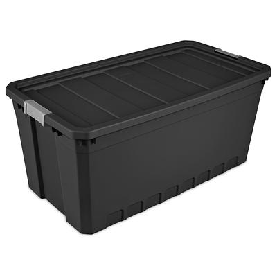 Sterilite Plastic 30 Gallon Tote Box Clear/ Titanium Set of 6 