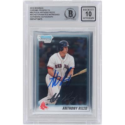 Anthony Rizzo Boston Red Sox Autographed 2010 Bowman Chrome Prospects  #BCP101 Beckett Fanatics Witnessed Authenticated 10 Card - Yahoo Shopping
